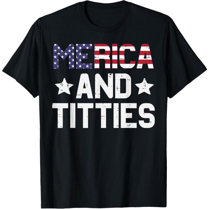 100% Cotton 4th Of July Merica And Funny Patriotic Adult Humor Women Men T-Shirt