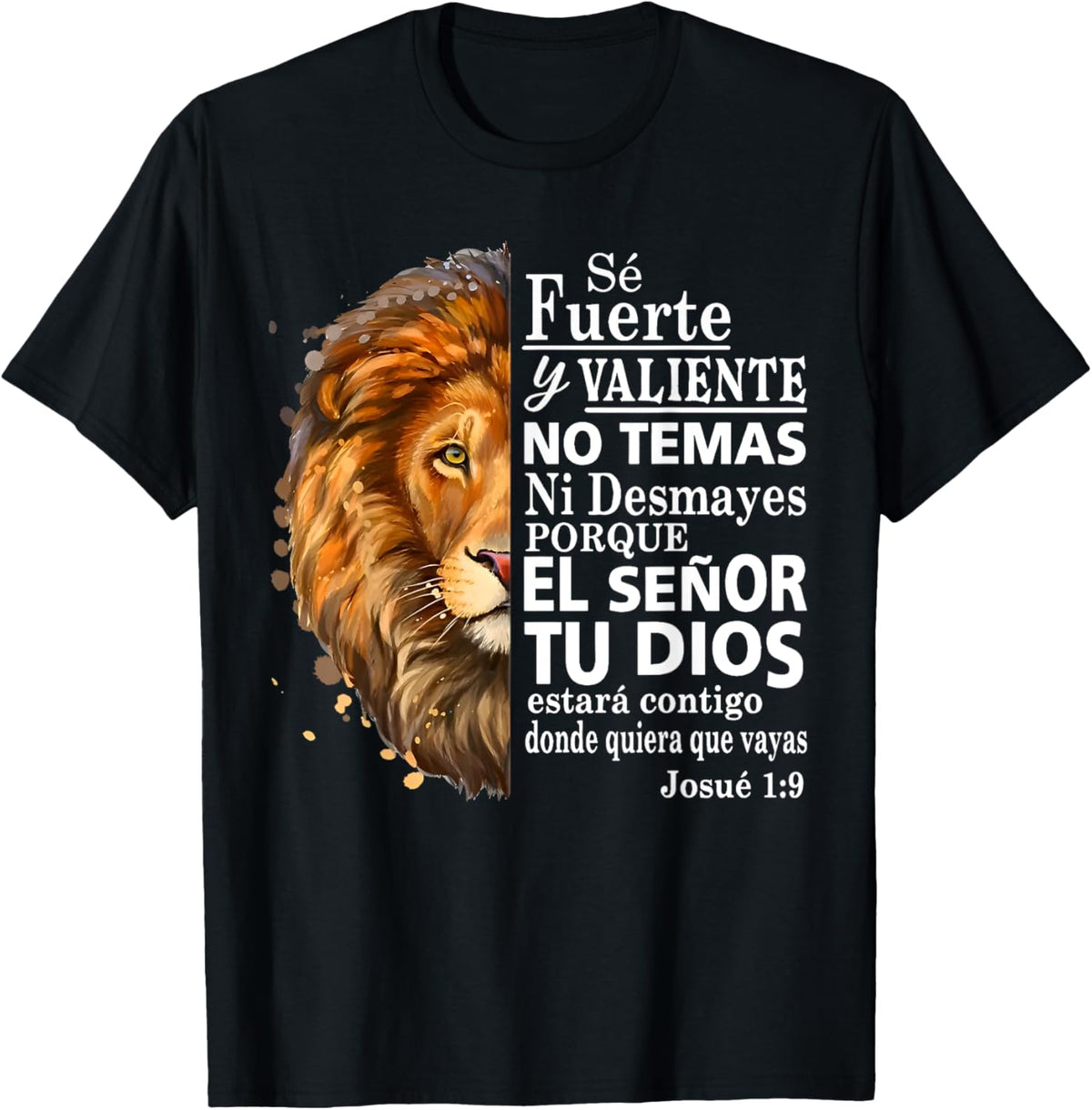 100% Cotton Valiente Josue 1:9 Spanish Christian Bible Verse T-Shirt
